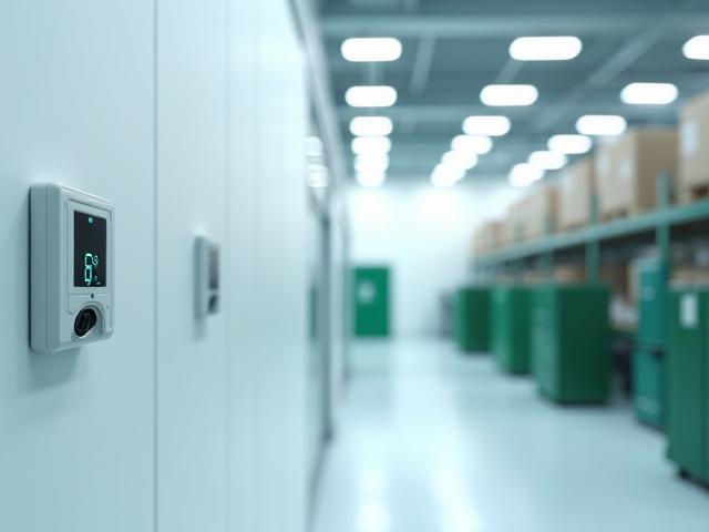 Secure interior of BJGA Ventrice warehouse showing climate control systems and surveillance